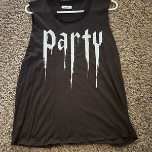 Lauren Moshi Black “party”Graphic Tee